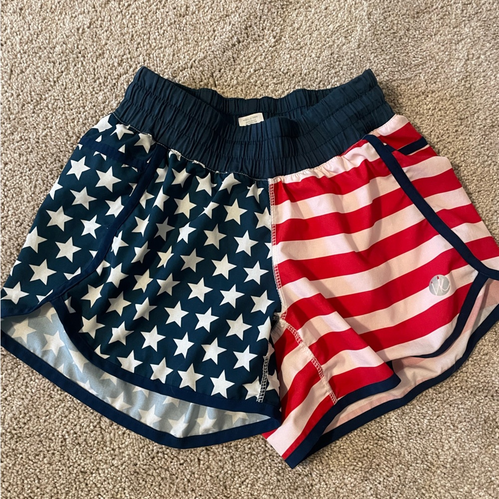 Harper Knit American Flag Running Shorts